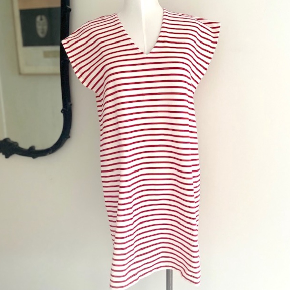 J.CREW Shift Dress, in Red & White Striped.